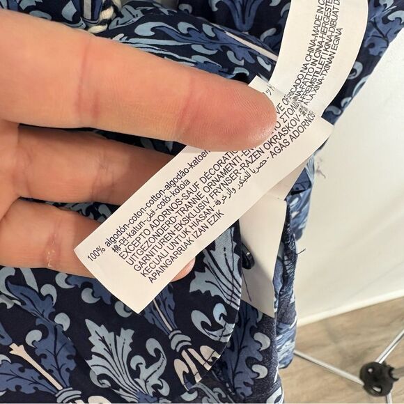 ZARA Blue Floral Print Fit & Flare Mini Dress sz M - Picture 7 of 8